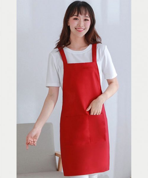 basic apron red